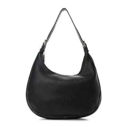 Fendi Calfskin Romano Selleria Hobo Black 1 of 13