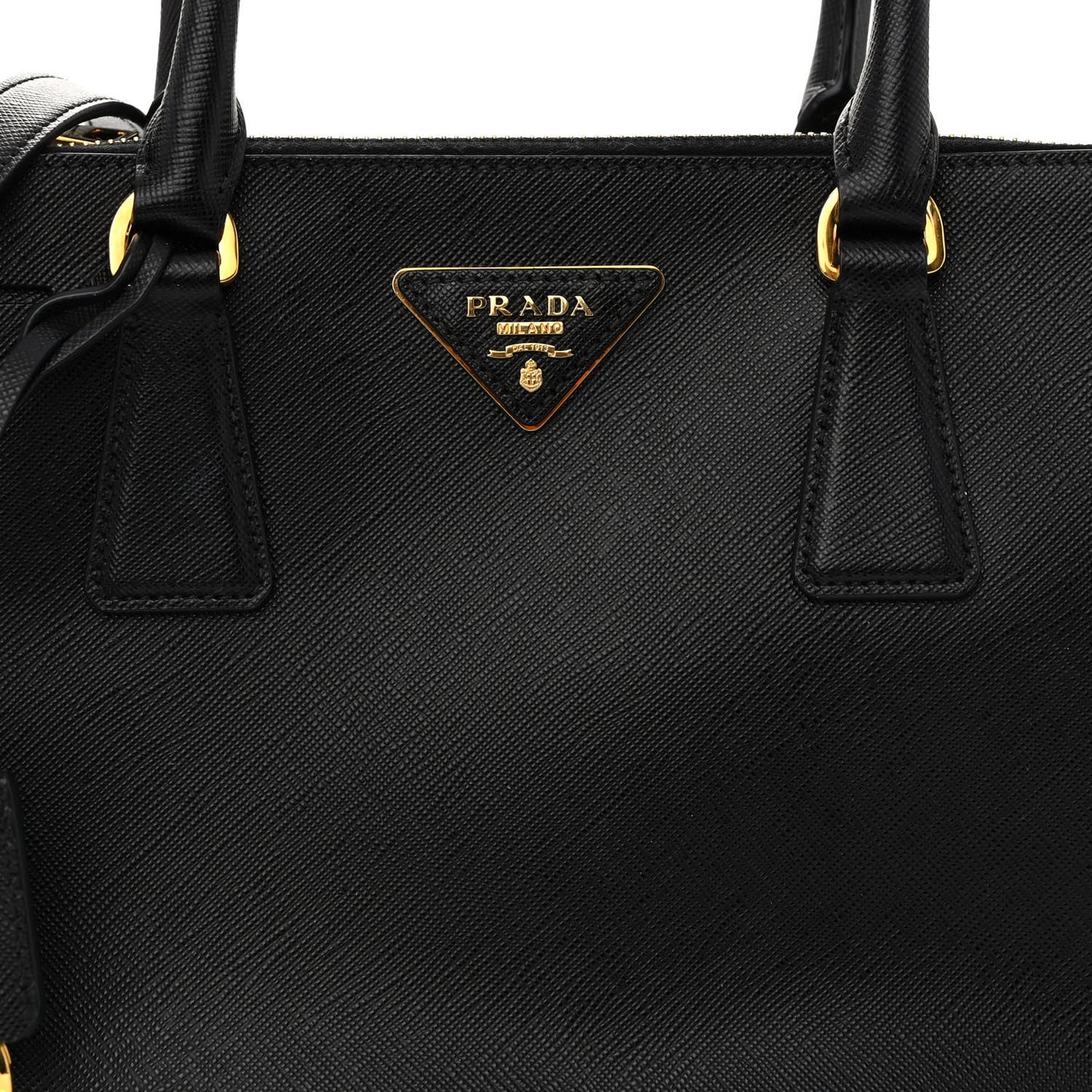 Saffiano Small Galleria Double Zip Tote Black