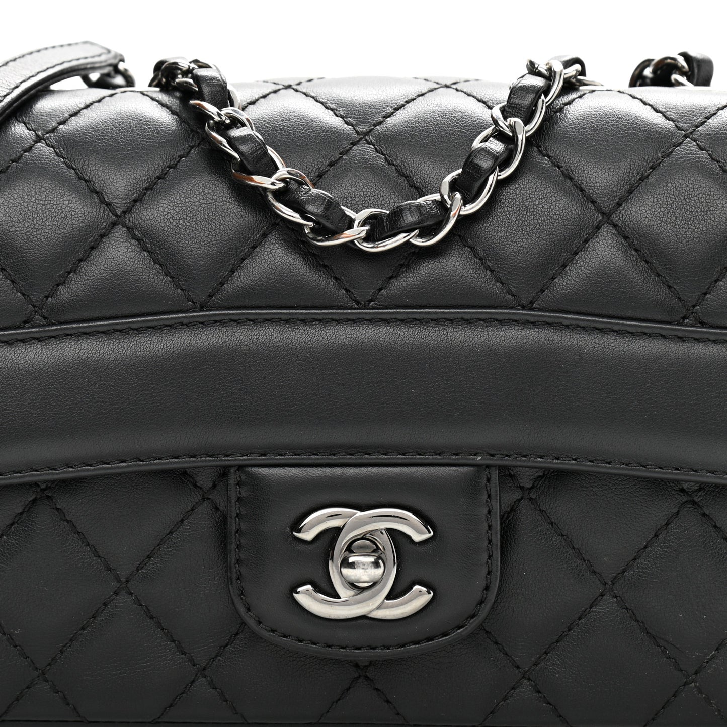 Calfskin Quilted Small Coco Corset Flap Black