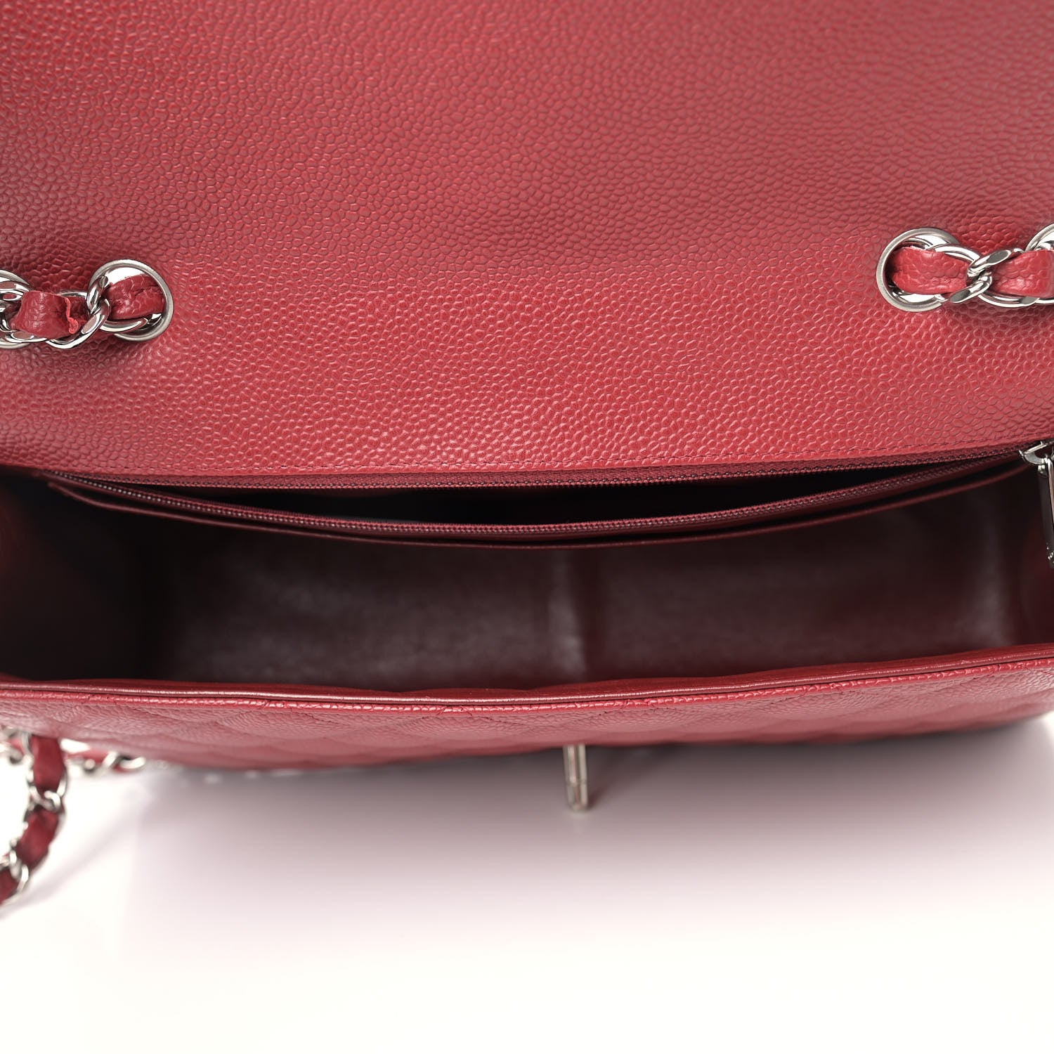 Chanel Caviar Quilted Jumbo Single Flap Red 5 of 9