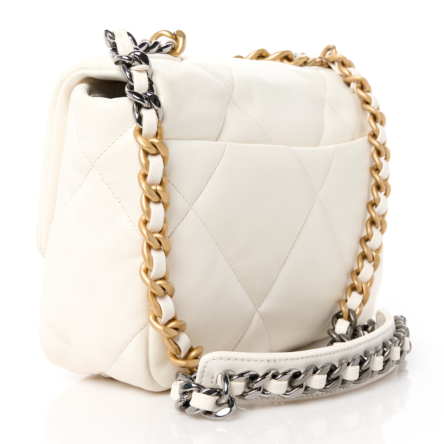 Chanel Lambskin Quilted Medium Chanel 19 Flap White 3 of 11