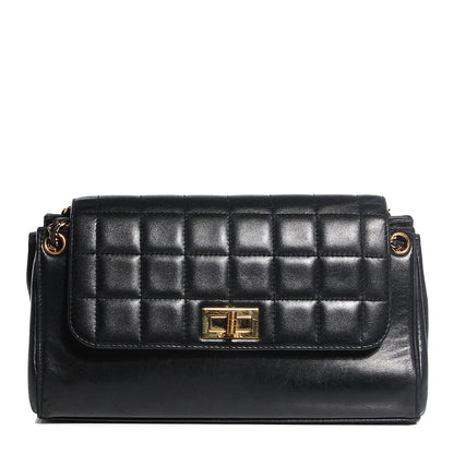 Chanel Lambskin Chocolate Bar Accordion Mademoiselle Flap Black 1 of 8