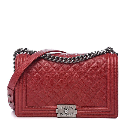 Chanel Caviar Quilted New Medium Boy Flap Dark Red 1 of 13