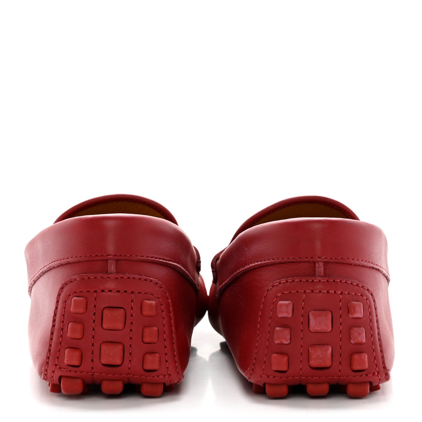 Clove Calfskin Monochrome Mens Interlocking G Driver Loafers 9.5 Red
