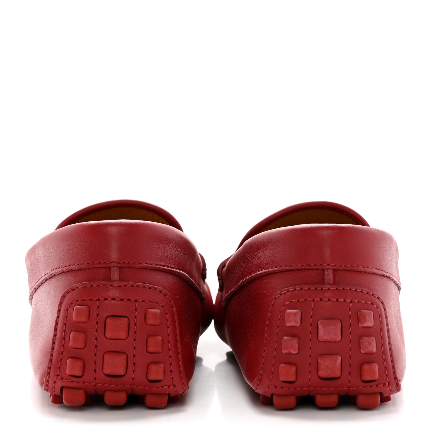 Gucci Clove Calfskin Monochrome Mens Interlocking G Driver Loafers 9.5 Red 5 of 12