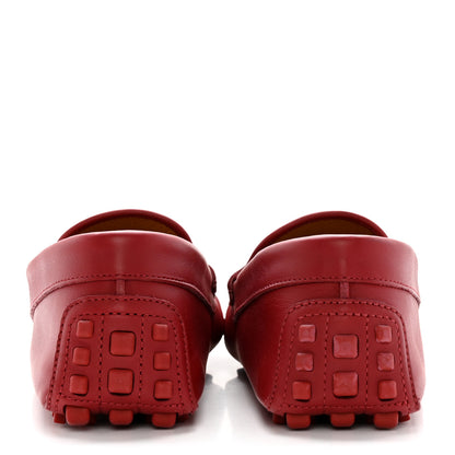 Gucci Clove Calfskin Monochrome Mens Interlocking G Driver Loafers 9.5 Red 5 of 12