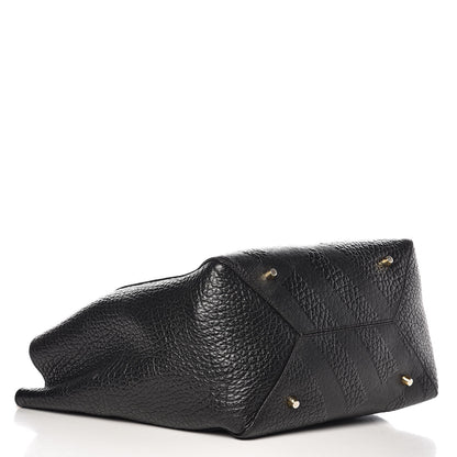 Burberry Signature Grain Calfskin Check Embossed Small Canterbury Tote Black 5 of 8