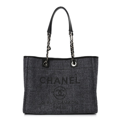 Chanel Mixed Fibers Calfskin Small Deauville Tote Black 1 of 4