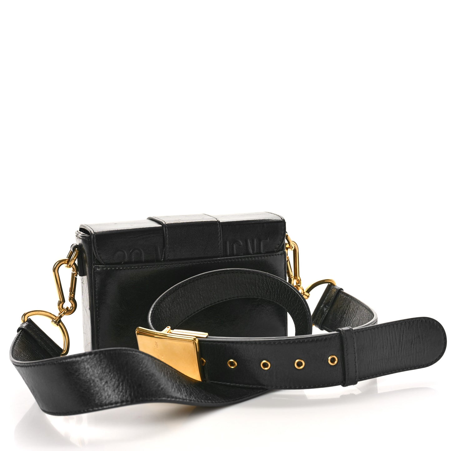 Crackled Lambskin 30 Montaigne Box Bag Black