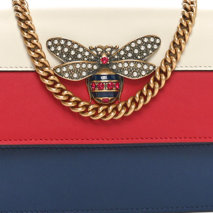 Gucci Calfskin Queen Margaret Chain Wallet Blue Agata Hibiscus Red Mystic White 7 of 9