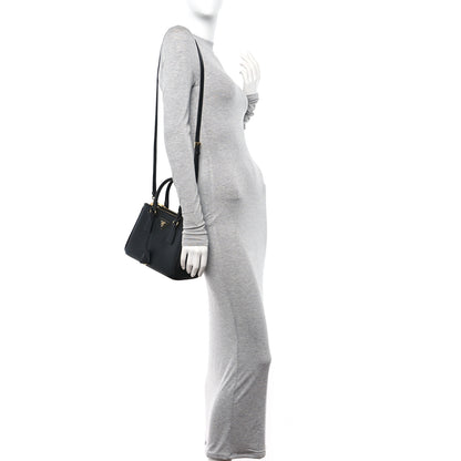 Prada Saffiano Small Galleria Double Zip Tote Black 2 of 13