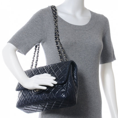 Chanel Lambskin Jumbo Single Flap Navy 2 of 7