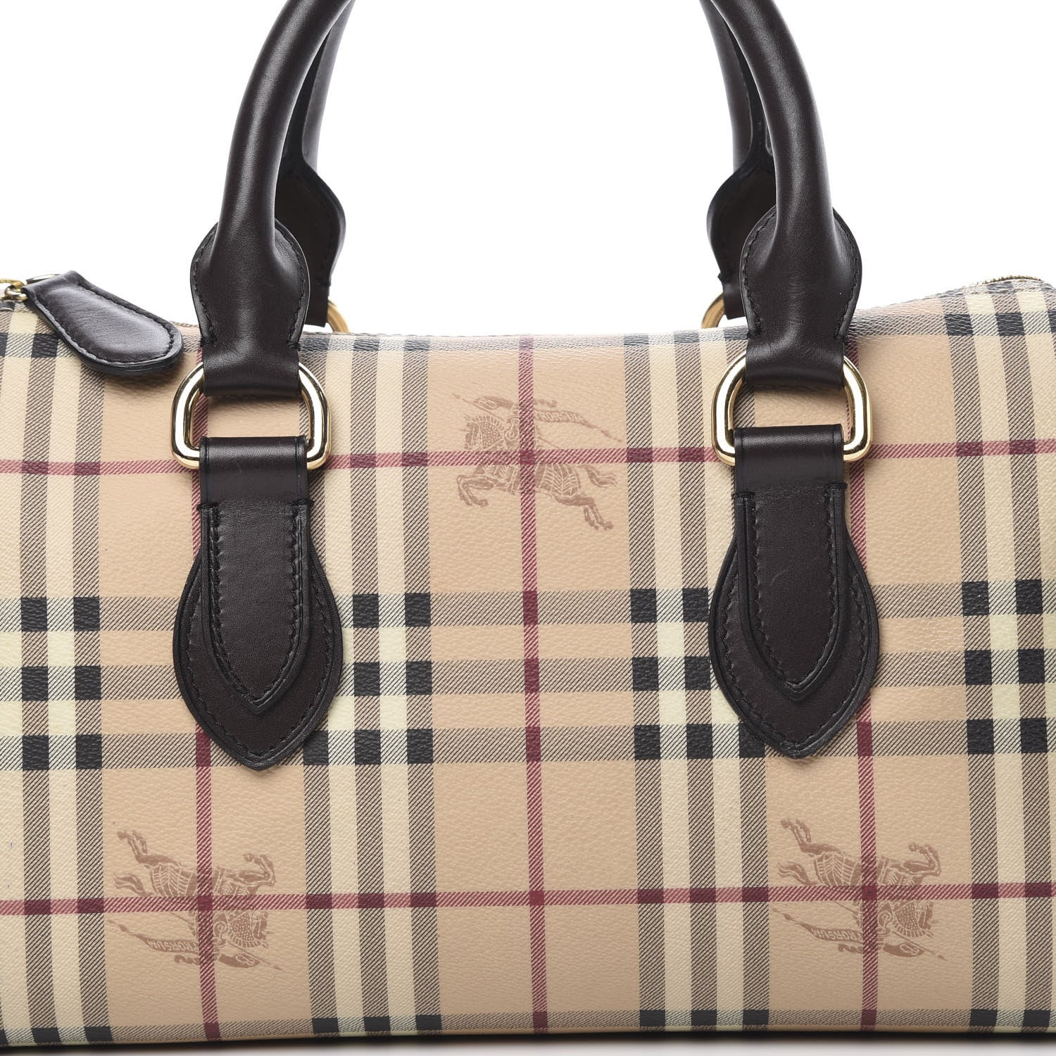 Burberry Haymarket Check Small Chester Bowling Bag Chocolate 7 of 16