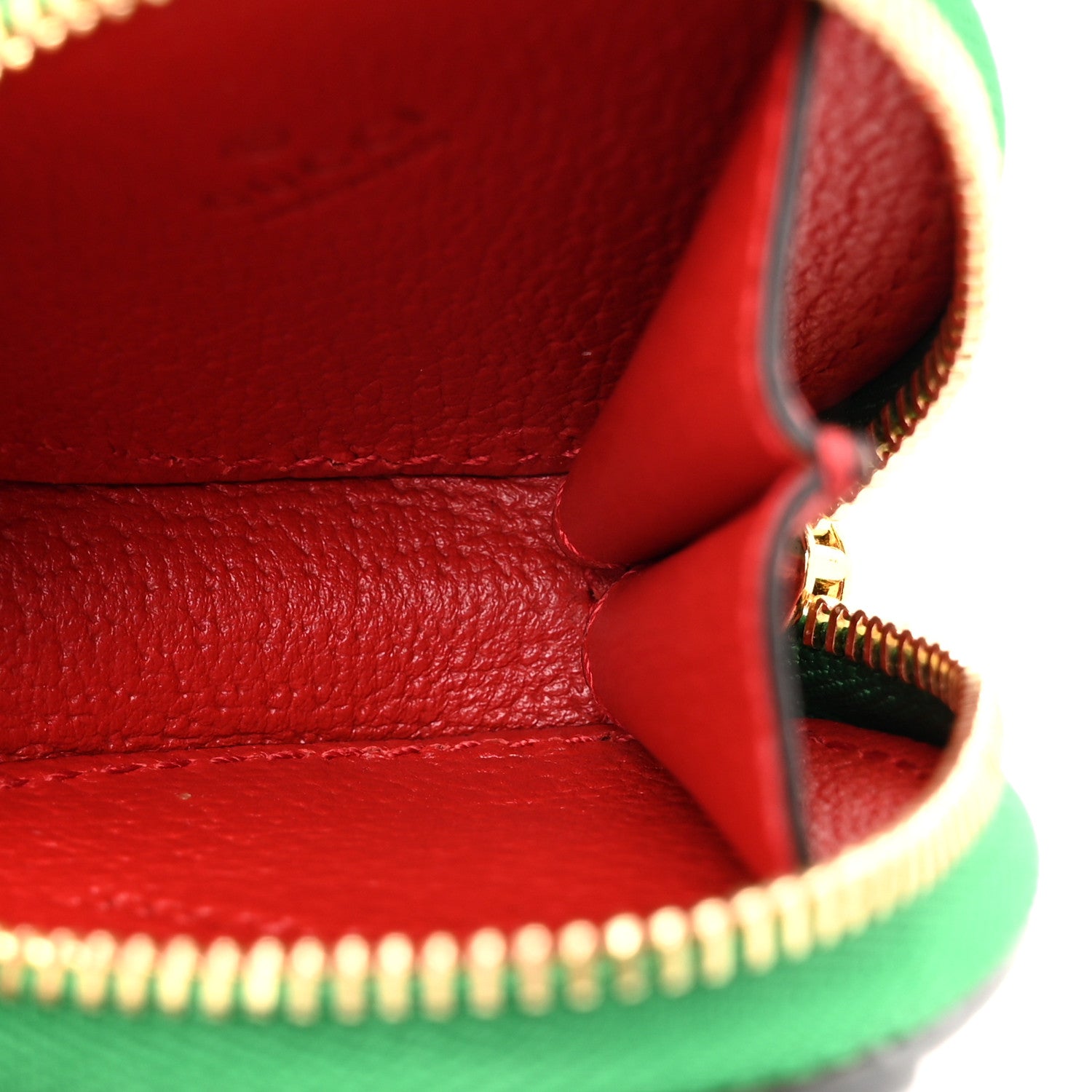 Gucci Textured Dollar Calfskin Retro Interlocking G Fruttini Strawberry Coin Case Bag Charm Key Holder 5 of 8