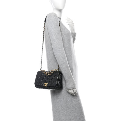 Chanel Lambskin Quilted Medium Color Match Flap Black 2 of 14
