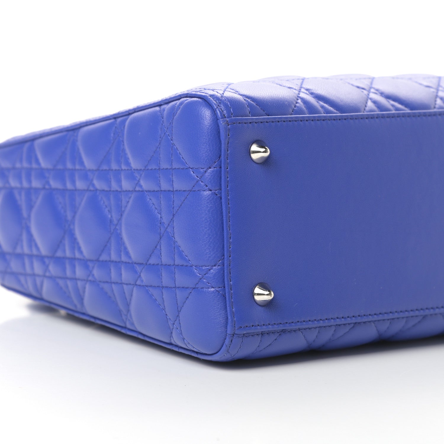 Christian Dior Lambskin Cannage Medium Lady Dior Blue Persan 9 of 11