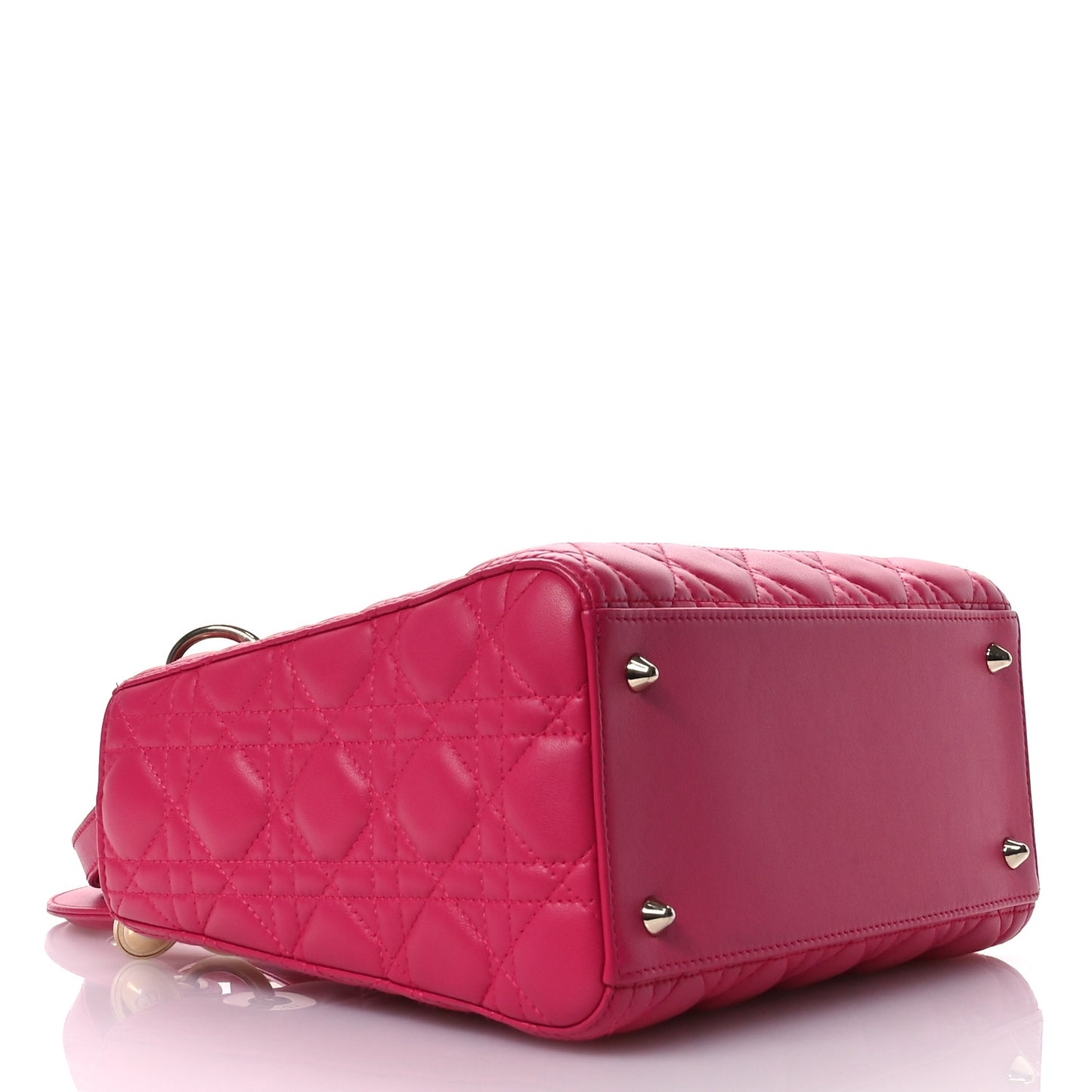 Lambskin Cannage Medium Lady Dior Fuchsia