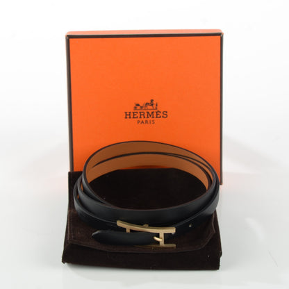 Hermes Chamonix Hapi 3 MM Triple Tour Wrap Bracelet Black 4 of 7