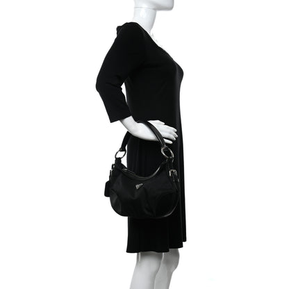 Prada Tessuto Nylon Calfskin Bag Black 2 of 9