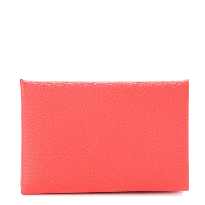 Hermes Chevre Mysore Calvi Card Case Rose Texas Quebracho 1 of 5