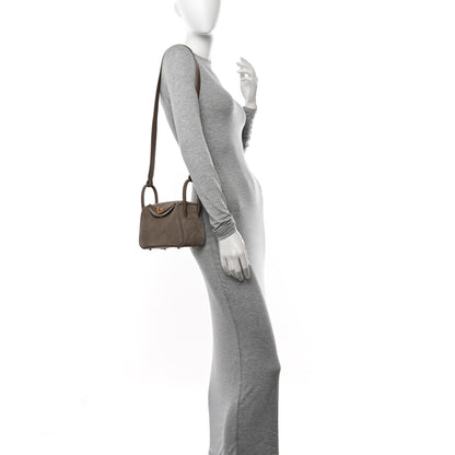 Hermes Veau Grizzly Swift Mini Lindy 20 Gris Caillou Etoupe 2 of 11