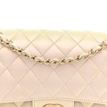 Chanel Iridescent Lambskin Quilted Medium Double Flap Ivory 8 of 11