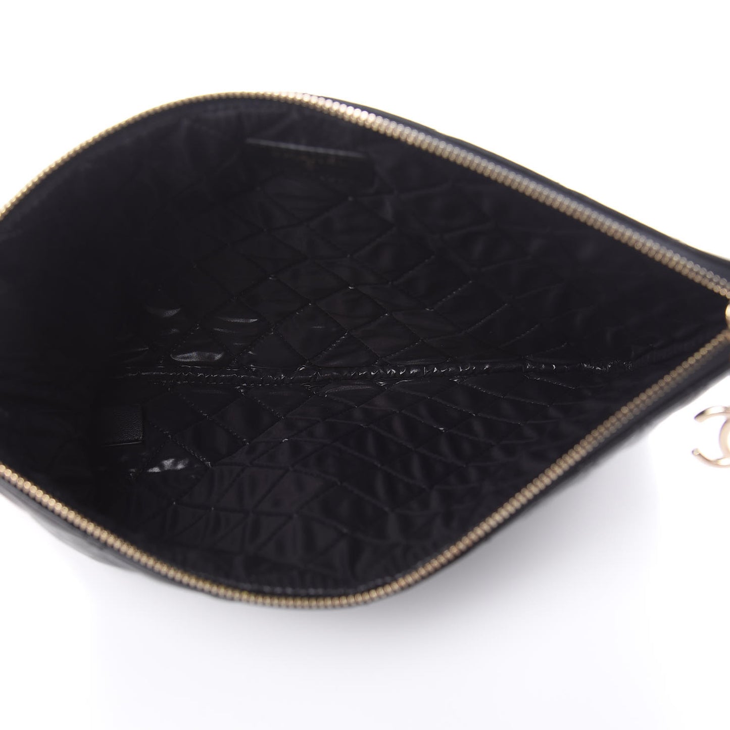 Lambskin Bi Quilted Medium Cosmetic Case Black