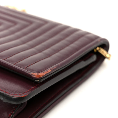 Fendi Shiny Nappa Trapuntata Dotcom Tube Wallet On Chain Bordeaux 12 of 13