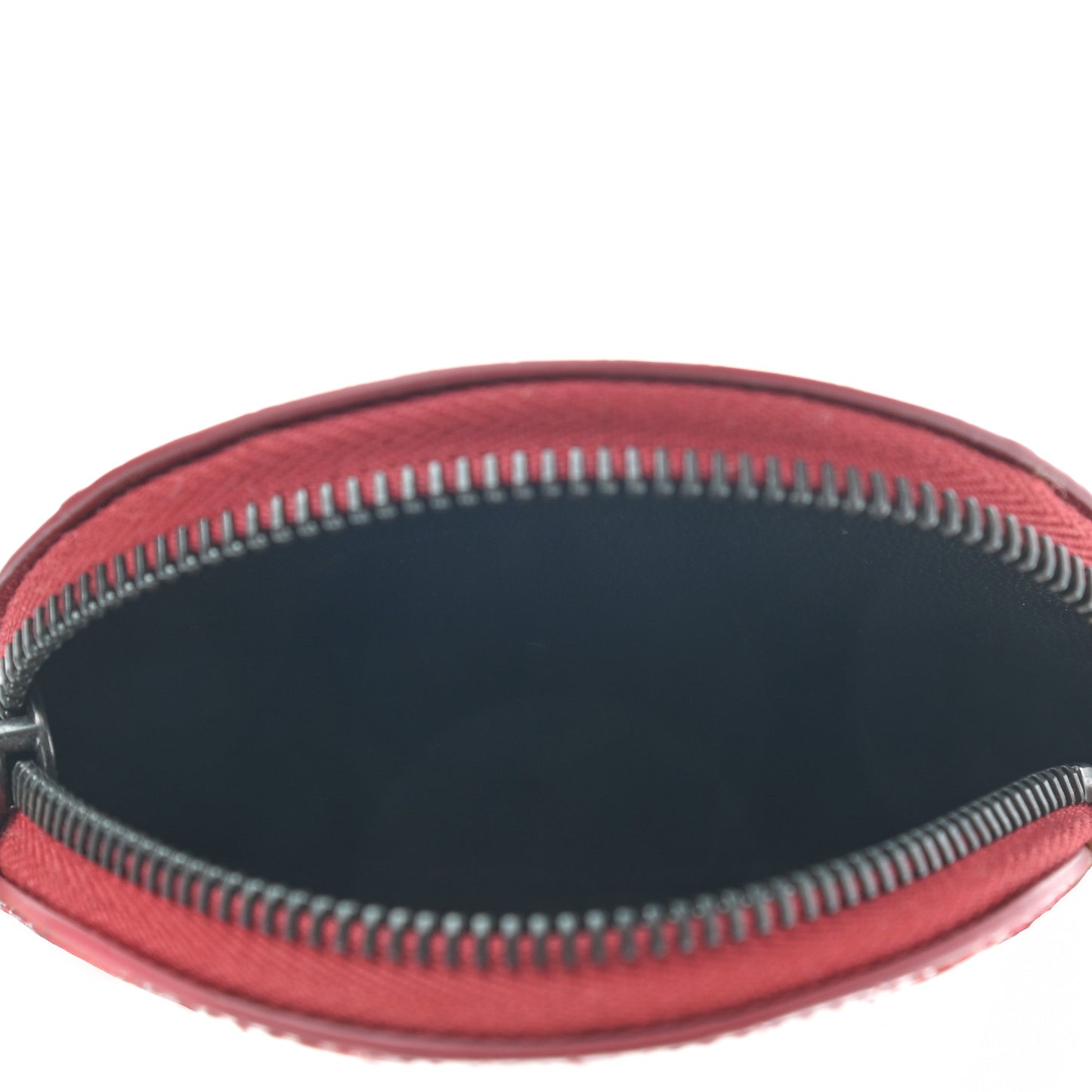 Calfskin Crocodile Embossed Round Coin Pouch Key Ring