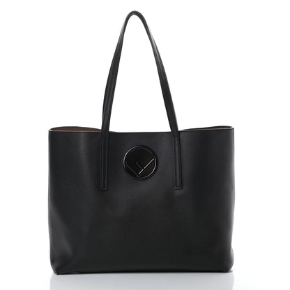 Fendi Vitello Vienna Enamel F is Fendi Shopping Tote Black Taupe 3 of 16