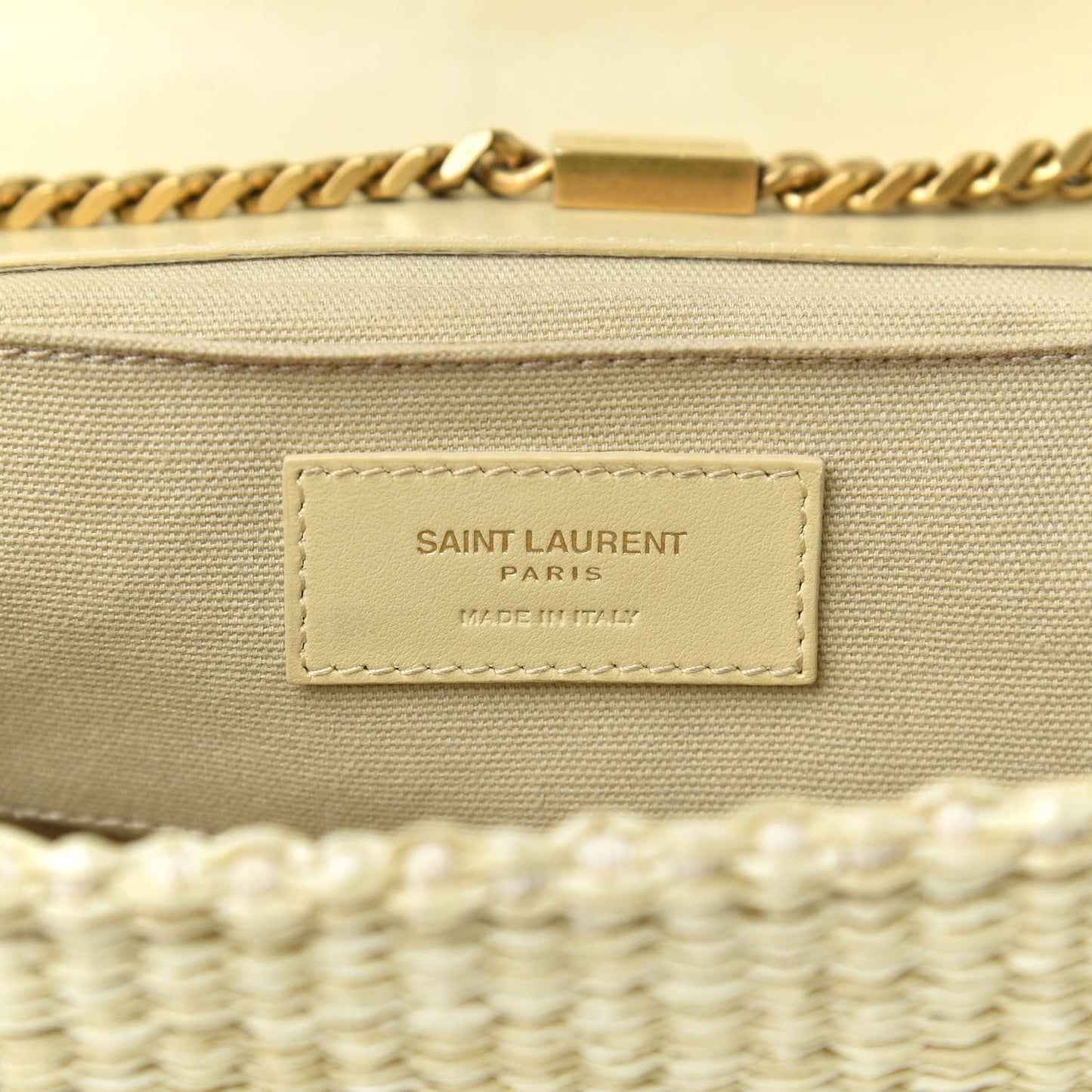 Raffia Medium Monogram Kate Satchel Naturale
