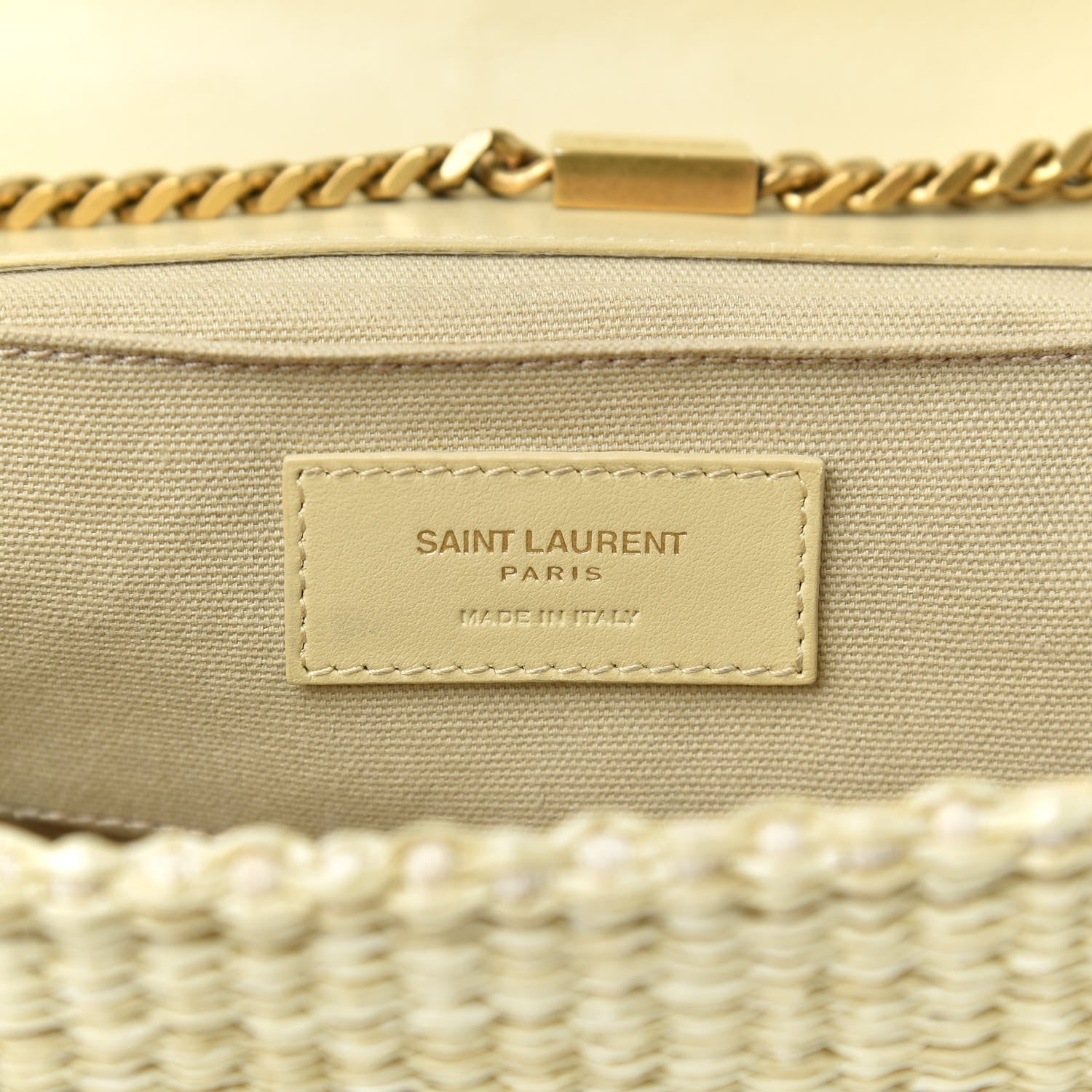 Saint Laurent Raffia Medium Monogram Kate Satchel Naturale 6 of 9