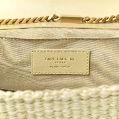 Saint Laurent Raffia Medium Monogram Kate Satchel Naturale 6 of 9