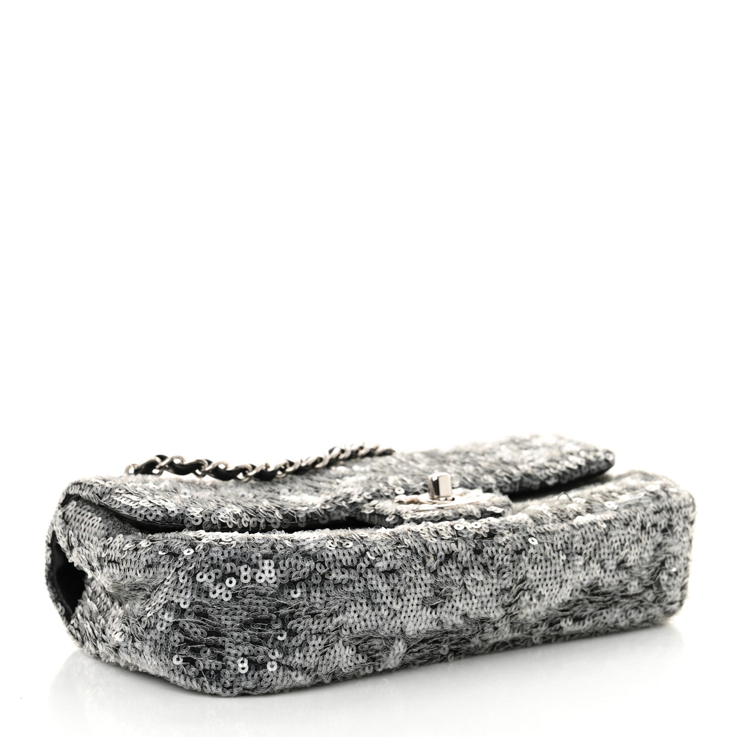 Chanel Sequin Small Single Flap Silver 4 of 10