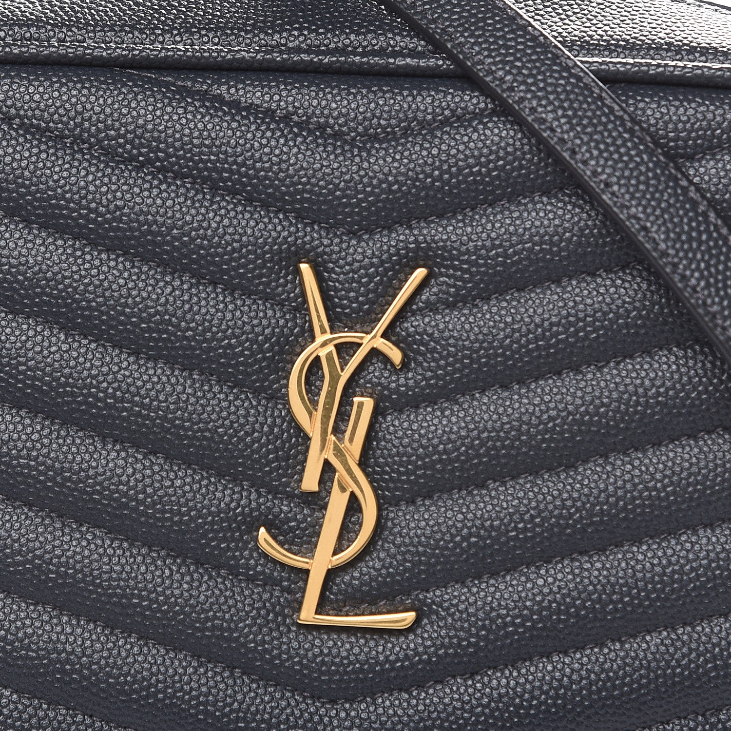 Saint Laurent Grain De Poudre Matelasse Monogram Mini Lou Camera Bag Dark Smog 10 of 10