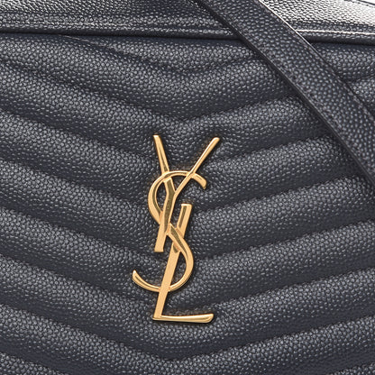 Saint Laurent Grain De Poudre Matelasse Monogram Mini Lou Camera Bag Dark Smog 10 of 10