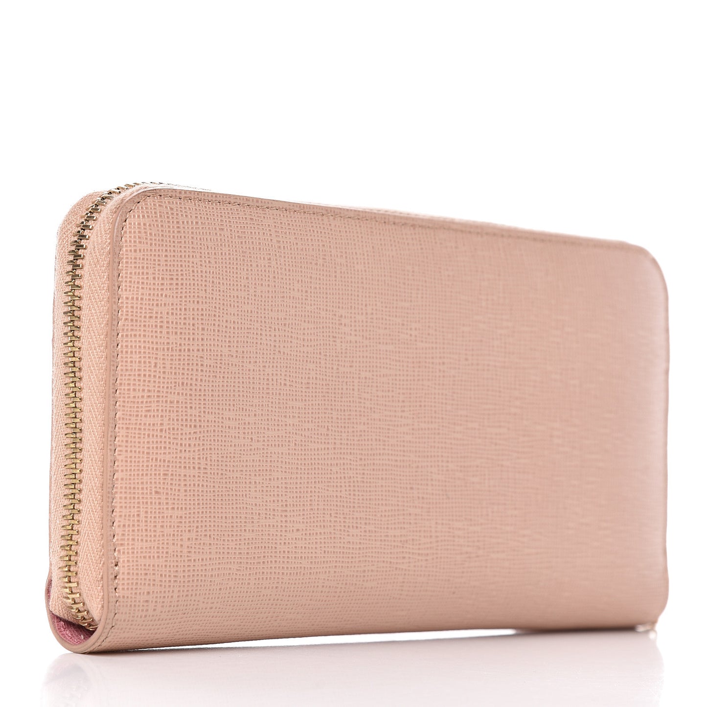 Vitello Elite QuTweet Studded Zip Around Wallet Pink
