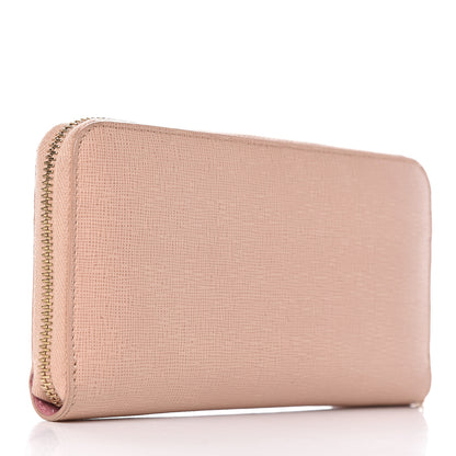 Fendi Vitello Elite QuTweet Studded Zip Around Wallet Pink 3 of 6