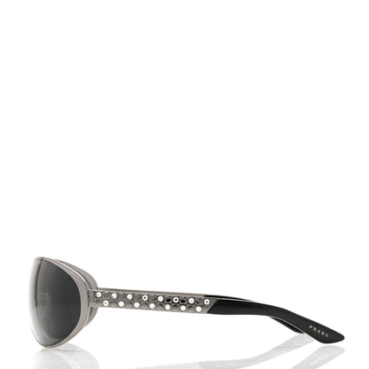 Prada Metal Crystal Sunglasses SPR 59I Black 3 of 8