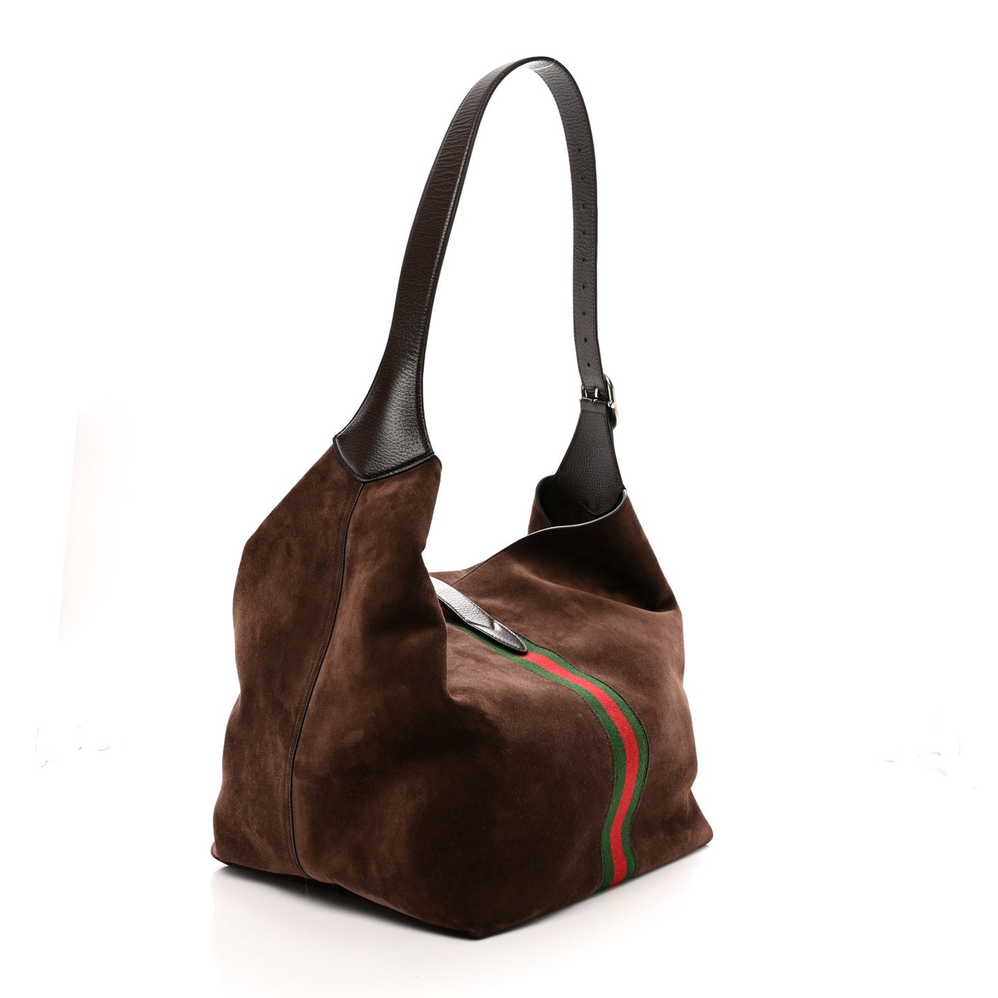 Suede Textured Dollar Calfskin Web Medium Jackie 1961 Crossbody Bag Brown