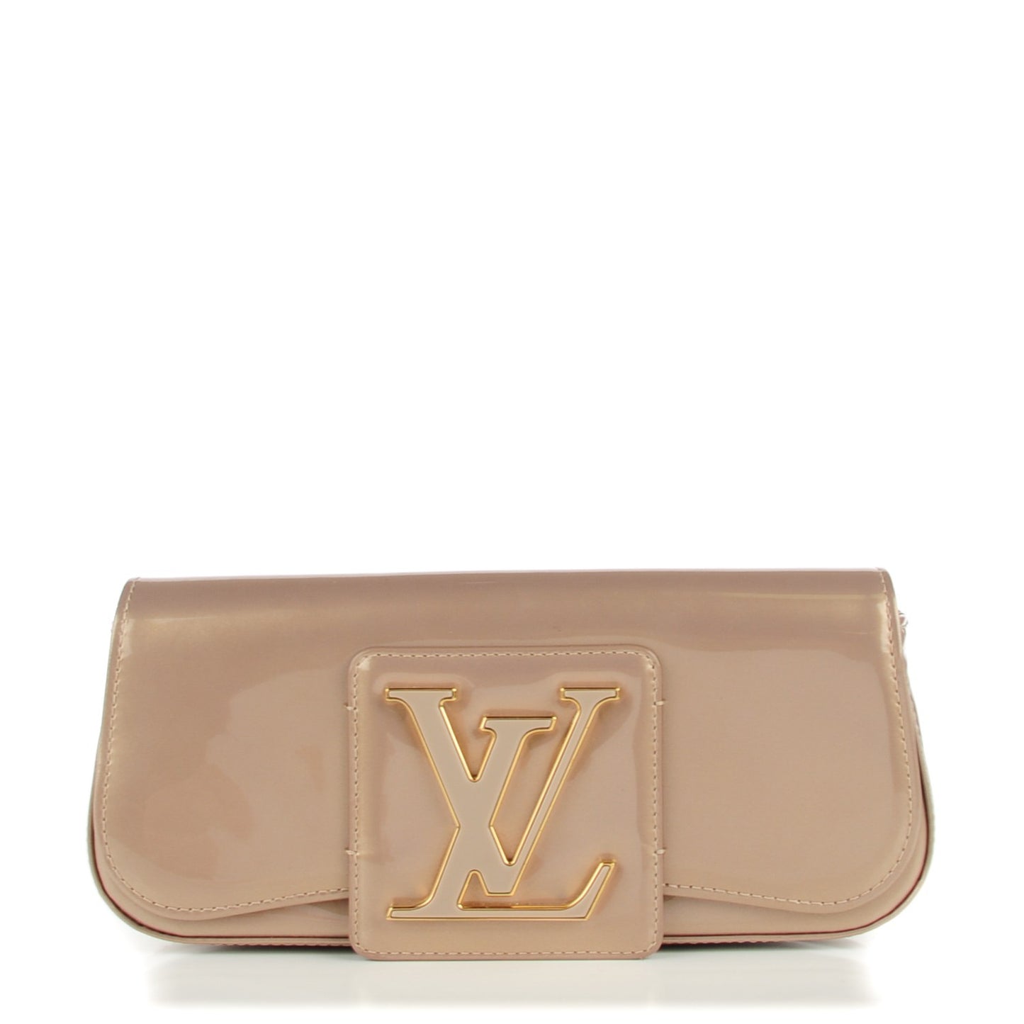 Patent Sobe Clutch Beige Poudre
