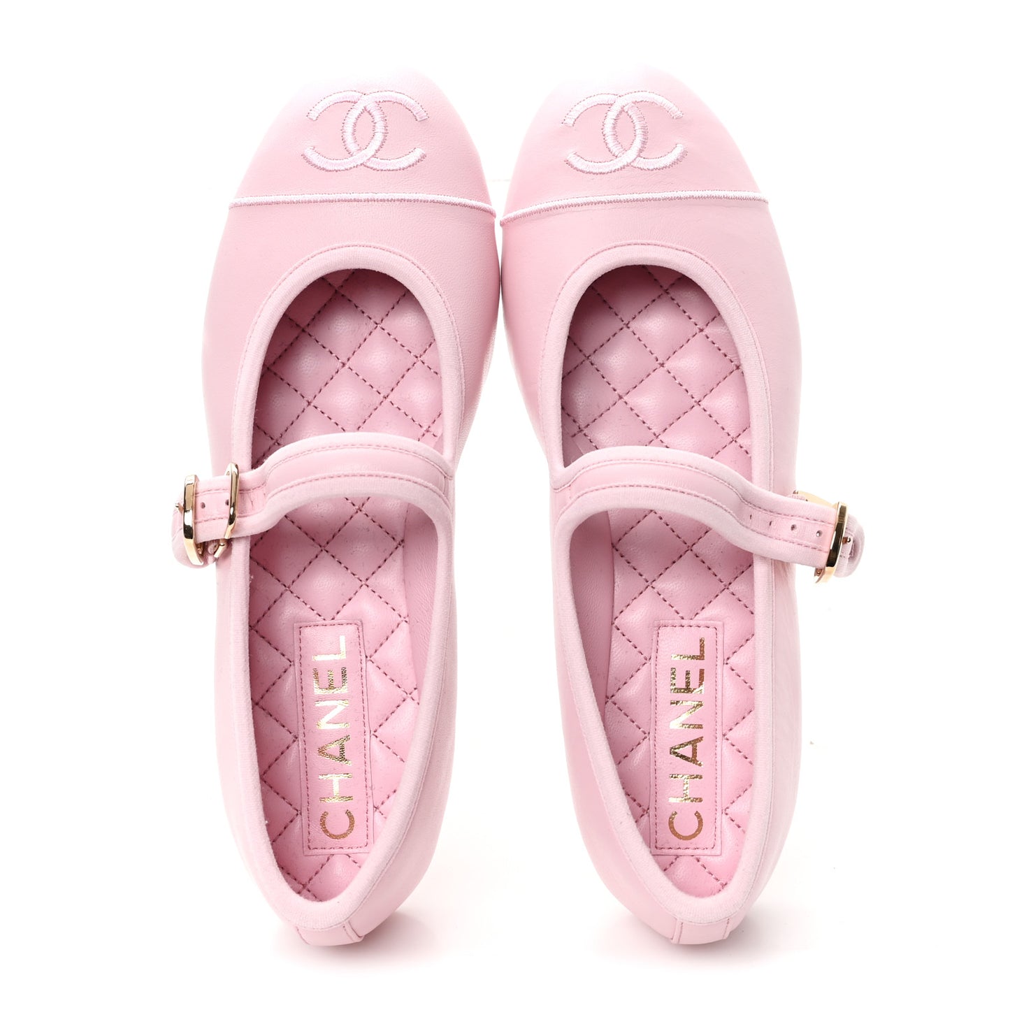 Lambskin Mary Jane Flats 36 Light Pink