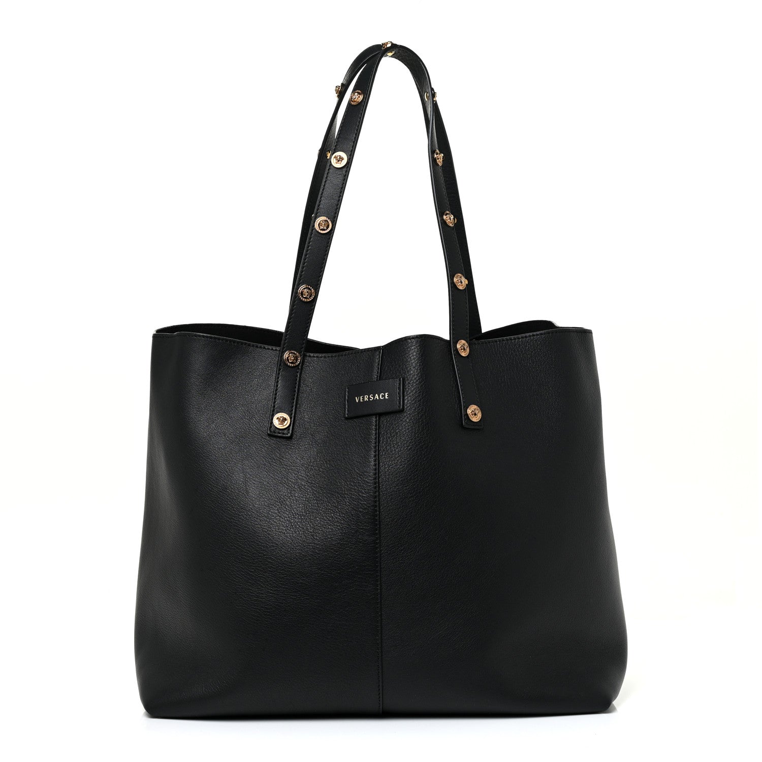 Versace Calfskin Palazzo Tote Black 2 of 9