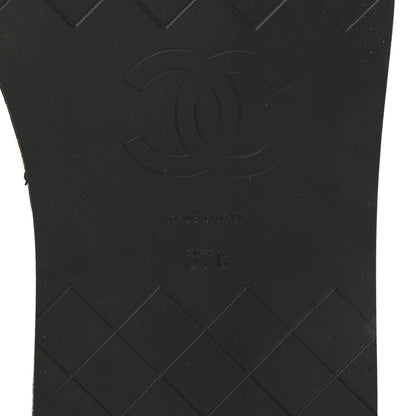 Chanel Fabric CC Mules Sandals 37 Light Beige 6 of 9