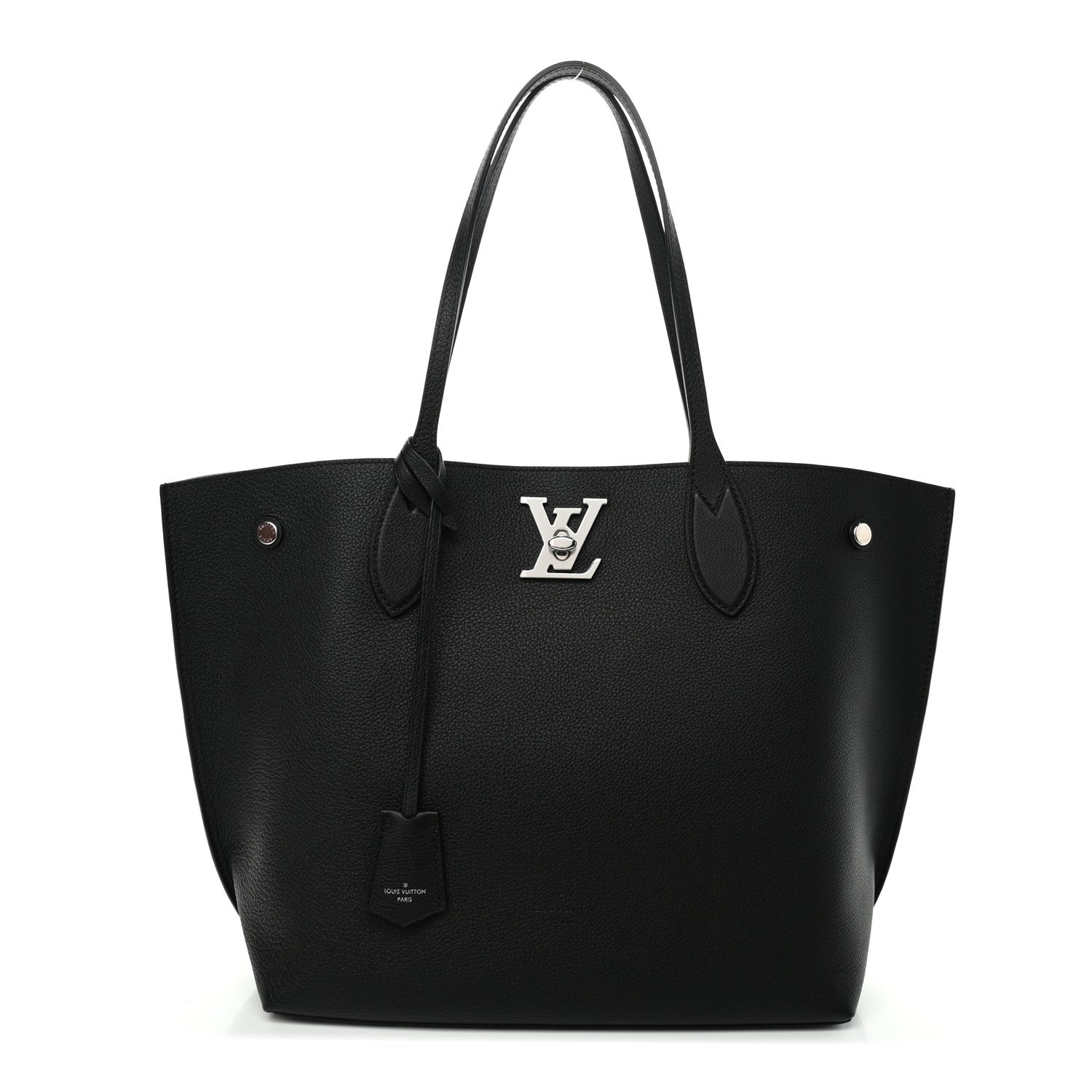 Louis Vuitton Calfskin Lockme Go Tote Black 2 of 8
