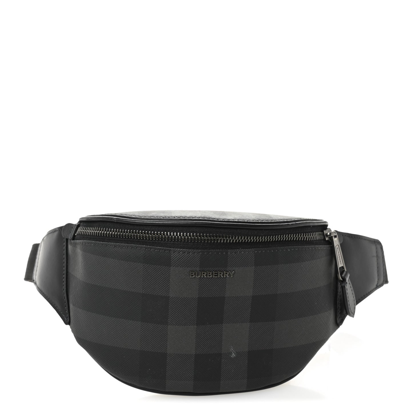 E-canvas Check Cason Bum Bag Charcoal