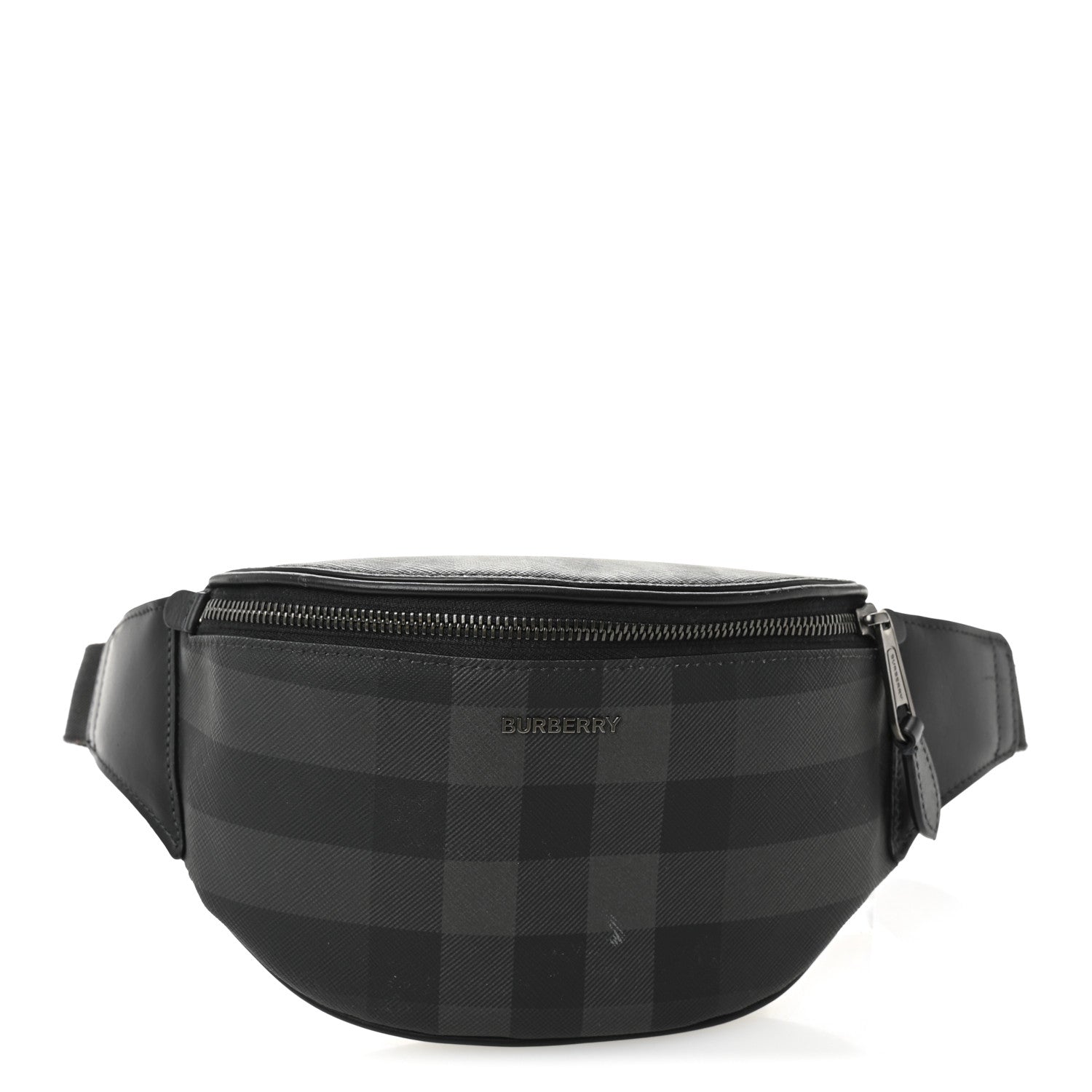 Burberry E-canvas Check Cason Bum Bag Charcoal 1 of 12