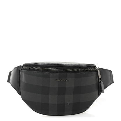 Burberry E-canvas Check Cason Bum Bag Charcoal 1 of 12
