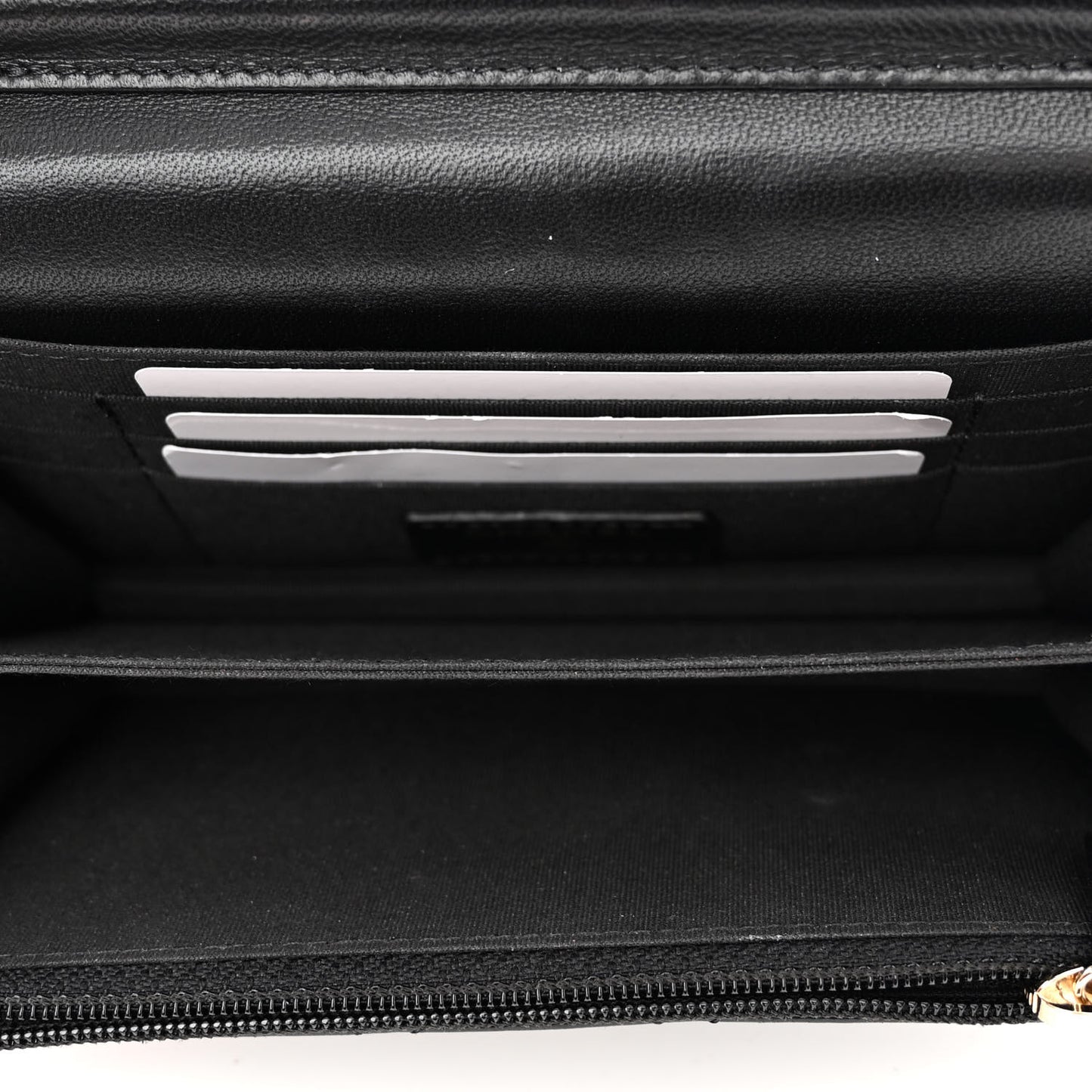 Lambskin Quilted Mini Camellia Bow Wallet On Chain WOC Black