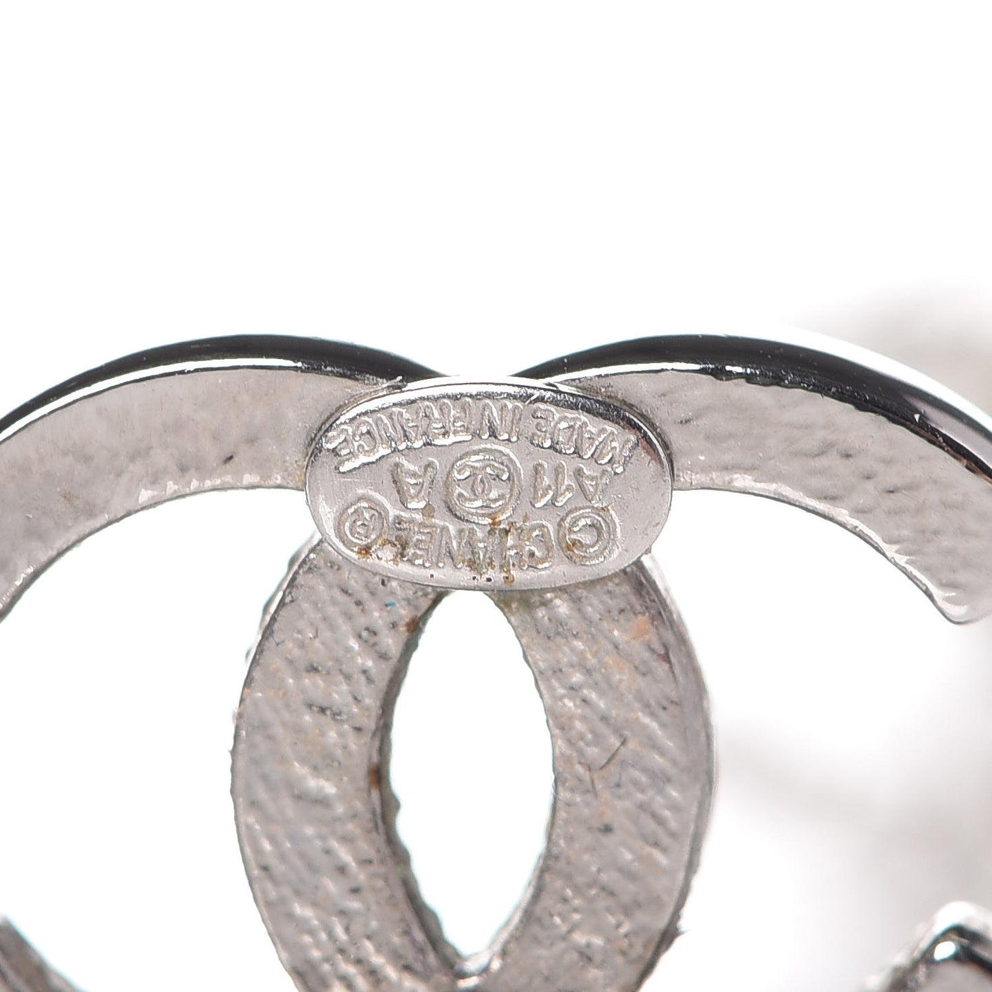 Crystal CC Earrings Silver